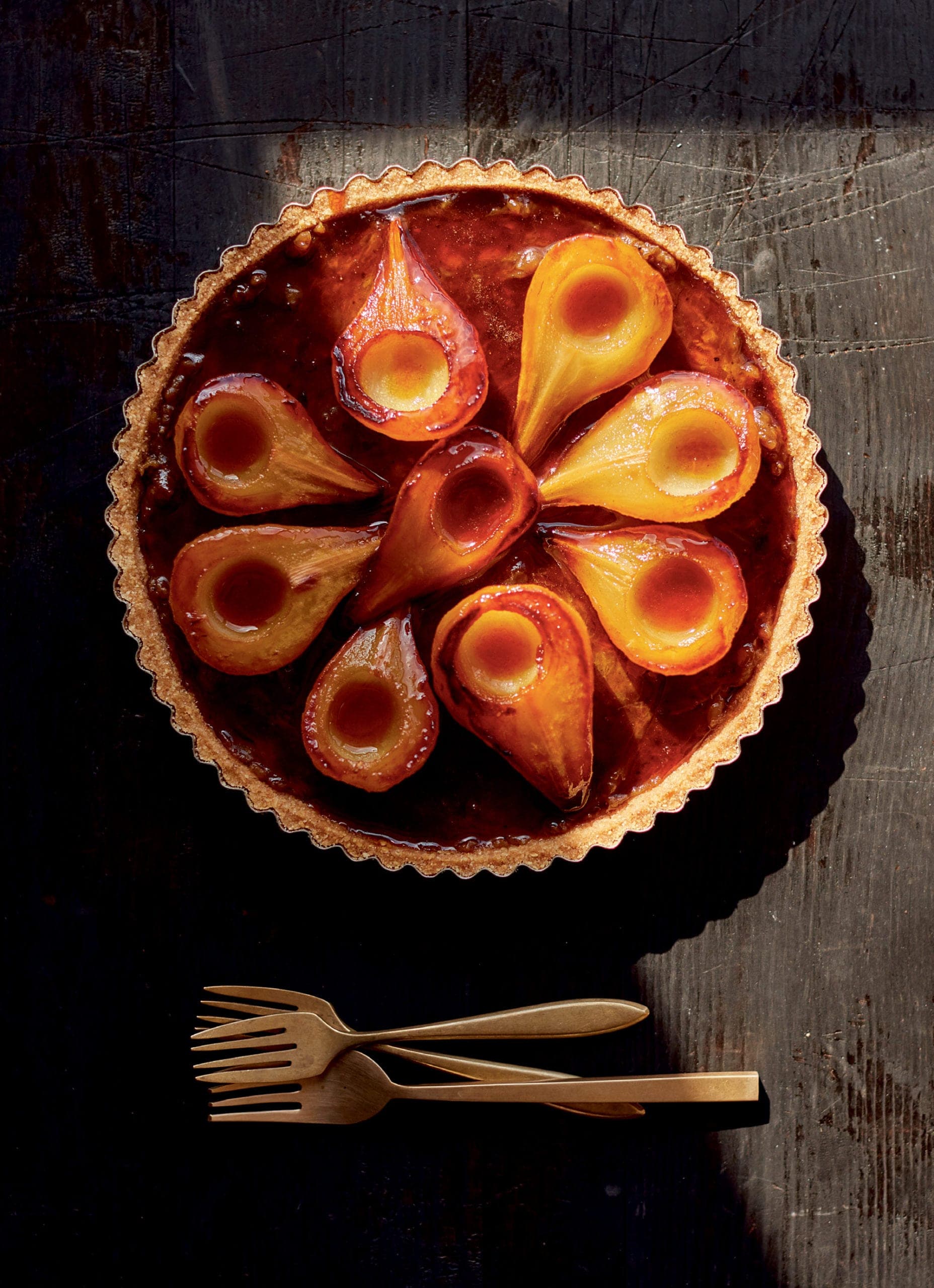 Pear, Banana, and Dark Rum Tart