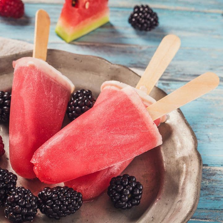 Watermelon-Blackberry Margarita Popsicles